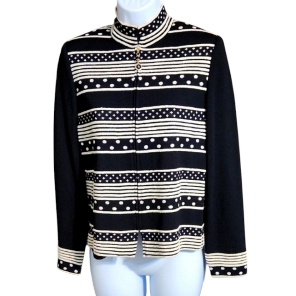 St John Zip Front Sweater Cardigan Top